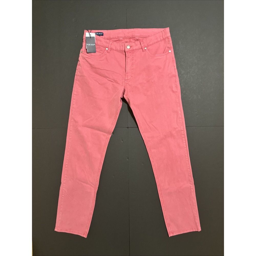 Peter Millar Crown Crafted Five Pocket Chino Pant Red Pear Size 35x31 NEW $200 - Picture 2 of 11